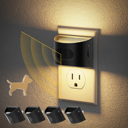 JandCase Night Light, Modern Night Lights Plug into Wall,2 Pack Dusk to Dawn Sensor Nightlight, Amber Brightness Adjustable Nightlight for Kids Bathroom Hallway Kitchen Bedroom Decor