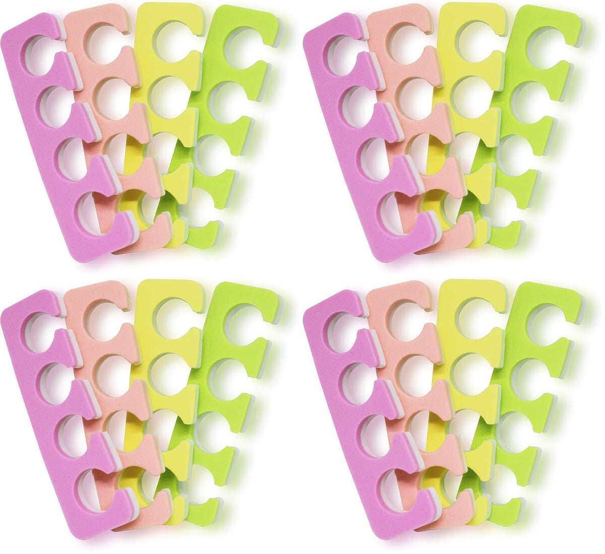 120 PCS Premium Pedicure Toe Separators - Soft & Durable Bulk Salon Pedicure Accessories - 4 Colors