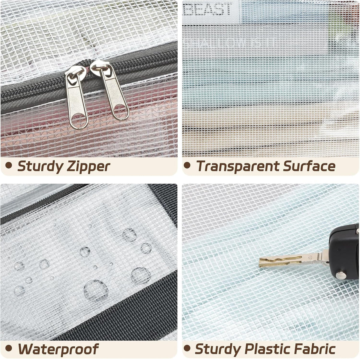 Fixwal Storage Bags 4 Pack 75L XL Mesh Clear for Blankets Clothes Comforter