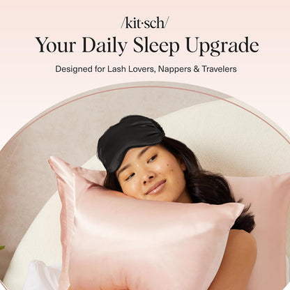 Kitsch Contour Pillow Eye Mask – Softer Than Silk Eye Masks for Sleep, Blindfold Sleep Masks for Women & Men, No Eye Pressure, Lightweight, Eye Care, Travel Essentials - Charcoal