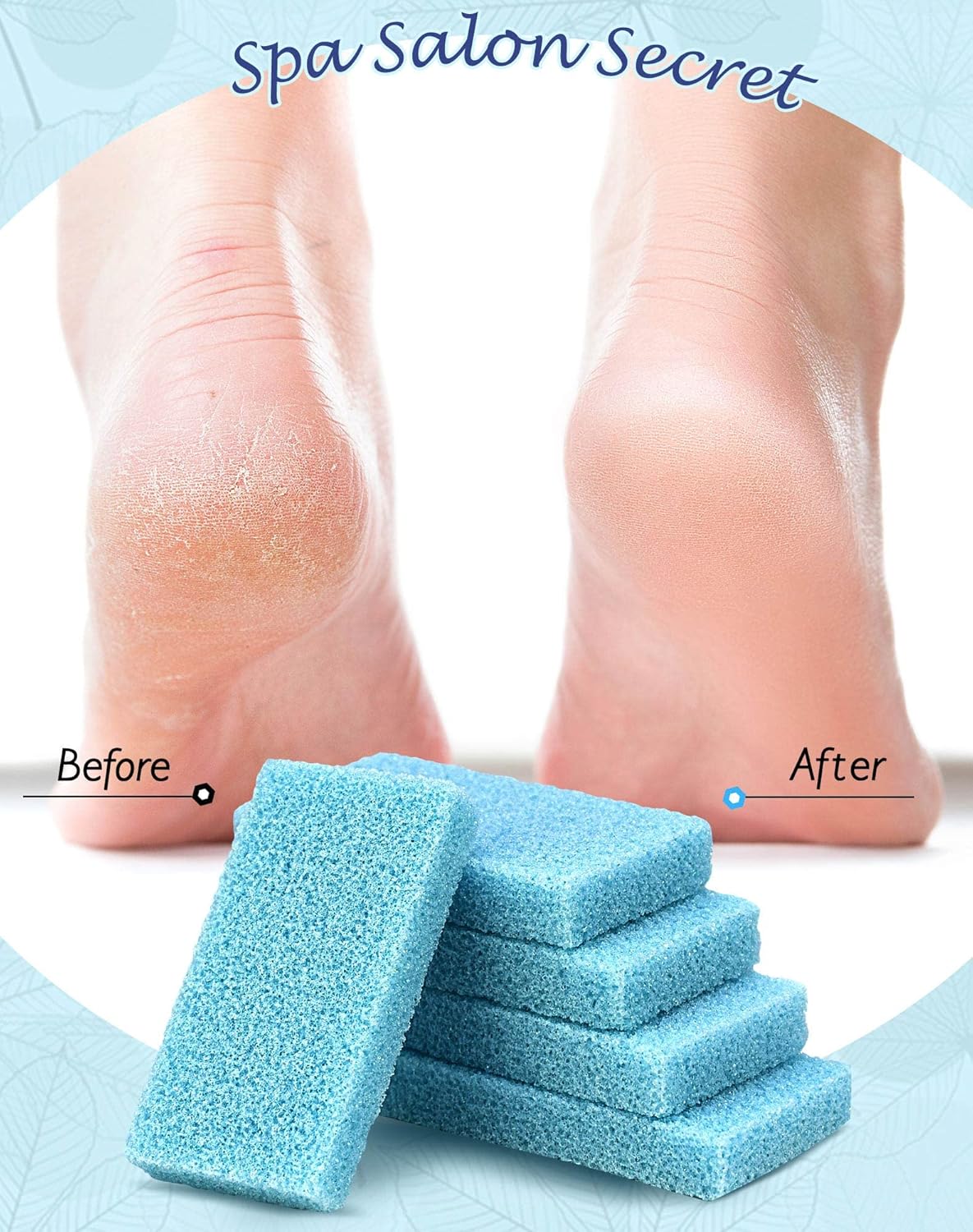 Maryton Foot Pumice Stone for Feet Hard Skin Callus Remover and Scrubber (Pack of 4) (Blue)