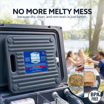 Cooler Shock Ice Packs - Reusable, Premium, Large Pack and Lunch Set for Long Term Use - Cools Faster Than Ice - Cooler Accessories