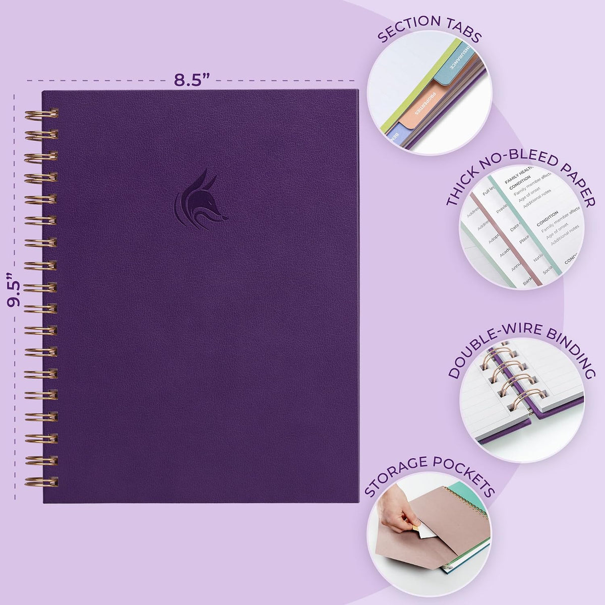 Clever Fox When I Die Organizer Binder Planner, Folders, 8.5x9.5 Smoke Blue
