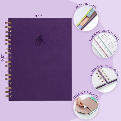 Clever Fox When I Die Organizer Binder Planner, Folders, 8.5x9.5 Smoke Blue