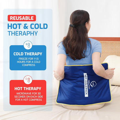 Reusable Hot and Cold Ice Packs for Injuries Reusable – 7 Piece Flexible Ice Packs in Multiple Shapes and Sizes – Multi Use Ice Pack for Back Pain Relief, Neck, Shoulder