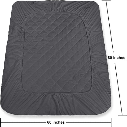 Quilted Fitted Mattress Pad, Queen Mattress Protector Topper with Deep Pocket Stretches up to 16 Inches, Machine Washable Mattress Cover by Utopia Bedding (White)