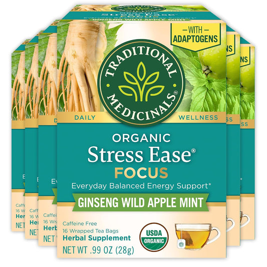 Traditional Medicinals Organic Stress Ease Focus, 96 Tea Bags