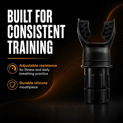 Lung Trainer – Adjustable Breathing Resistance Mouthpiece for Fitness, Running & Endurance Training – Compact Breath Trainer for Workouts and Daily Practice