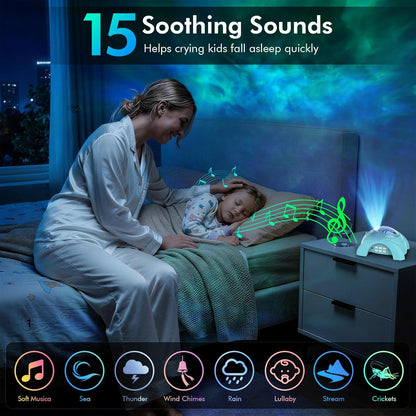 Rossetta Dual Lens Galaxy Projector, Star Projector for Bedroom with 58 Light Effects, Night Light Projector with White Noise & Bluetooth Speaker, Remote Timer, Room Decor Gift for Kids Adults Teens