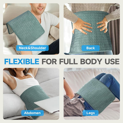 GOTCOZY Heating Pad 12"x24" for Back Pain Relief & Cramps(Rose)
