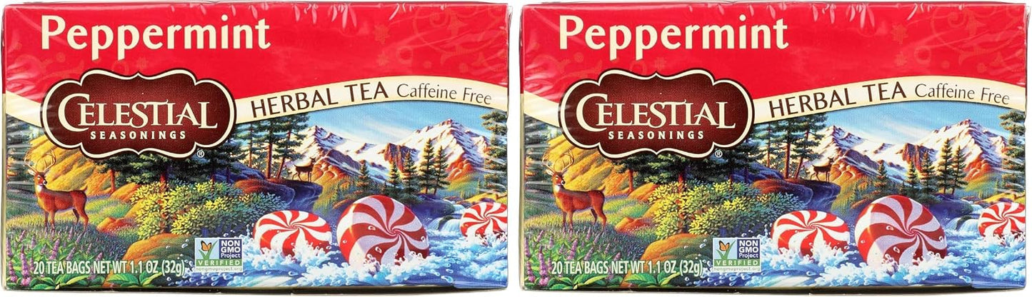 Celestial Seasonings Peppermint Herbal Tea, 20 ct