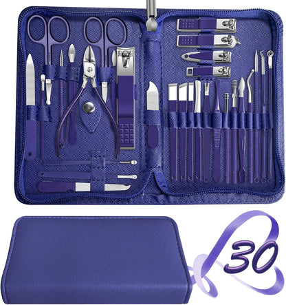 Manicure Set 30 in 1 Nail Clipper set, REDFLOW nail clippers, fingernail & toenail clippers, Manicure Tools, pedicure tools, Suitable for Travel Manicure Kit, Nail Set Kit With Everything Profe