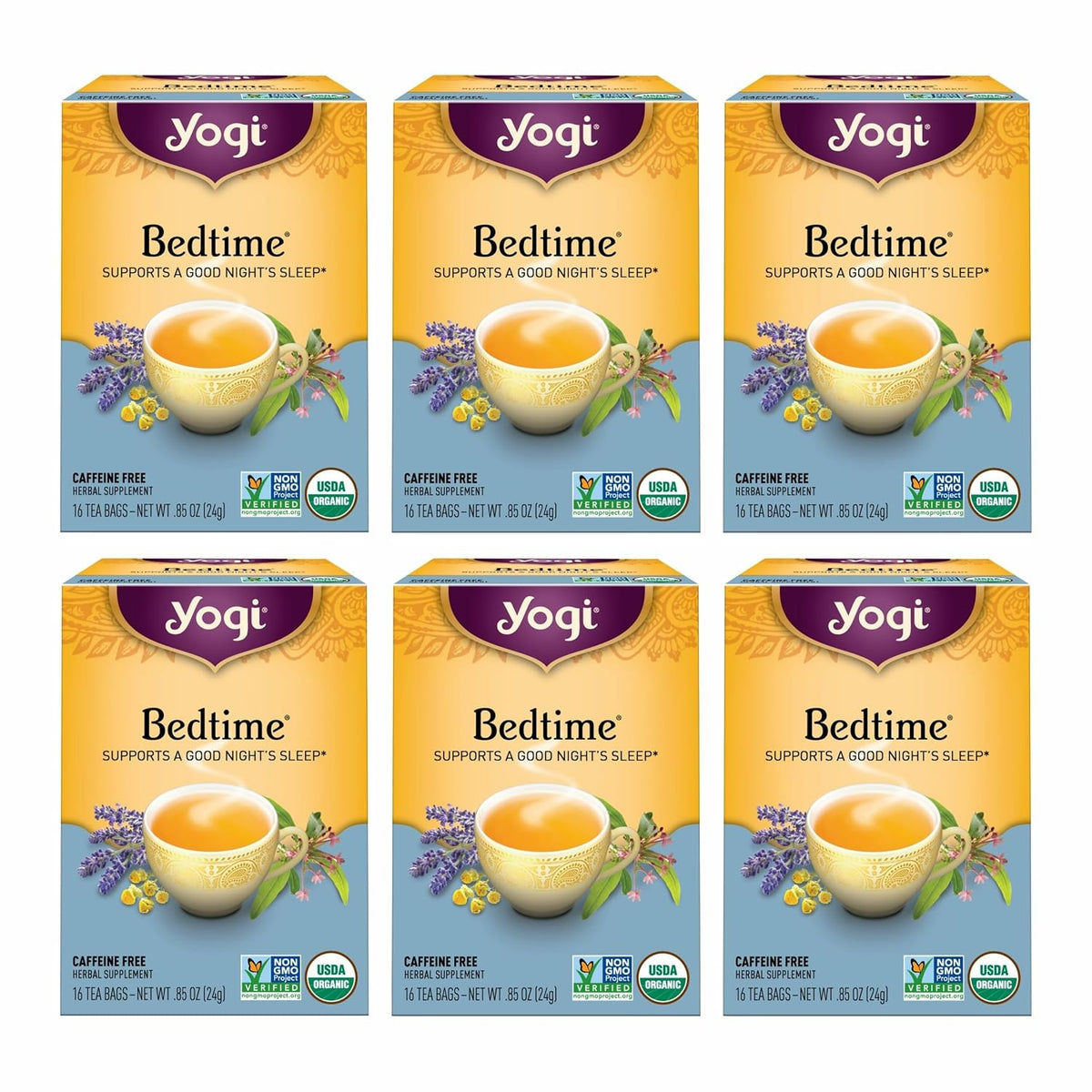 Yogi Bedtime Tea, 16 Tea Bags (6 Pack)