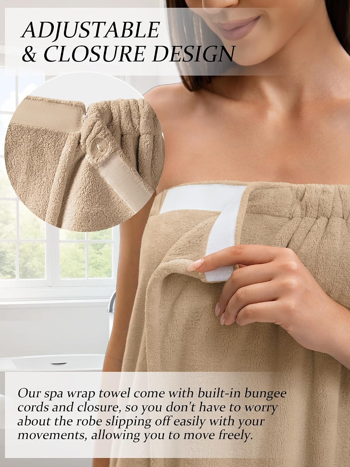 Towel Wrap For Women After Shower，Plush Bath Robe Female，Sauna Spa Wrap Around Towels With Pockets