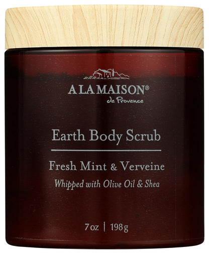 A LA MAISON Earth Body Scrub Amber Collection Natural Pumice Scrub with Shea Butter & Olive Oil – Gently Exfoliates & Softens Skin – French Formula – Plant-Based – 7 oz (Jasmine & Santal)