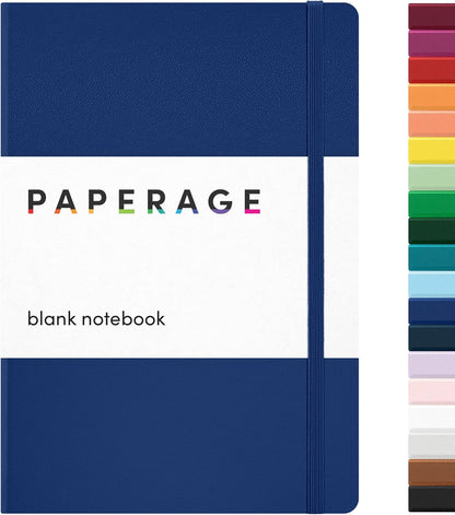 PAPERAGE Lined Journal Notebook, Hardcover Journal for Women & Men, 160 Pages, (5.6 in x 8 in), College Ruled Journaling Notebook for Work, School Supplies & Note Taking, (Black)