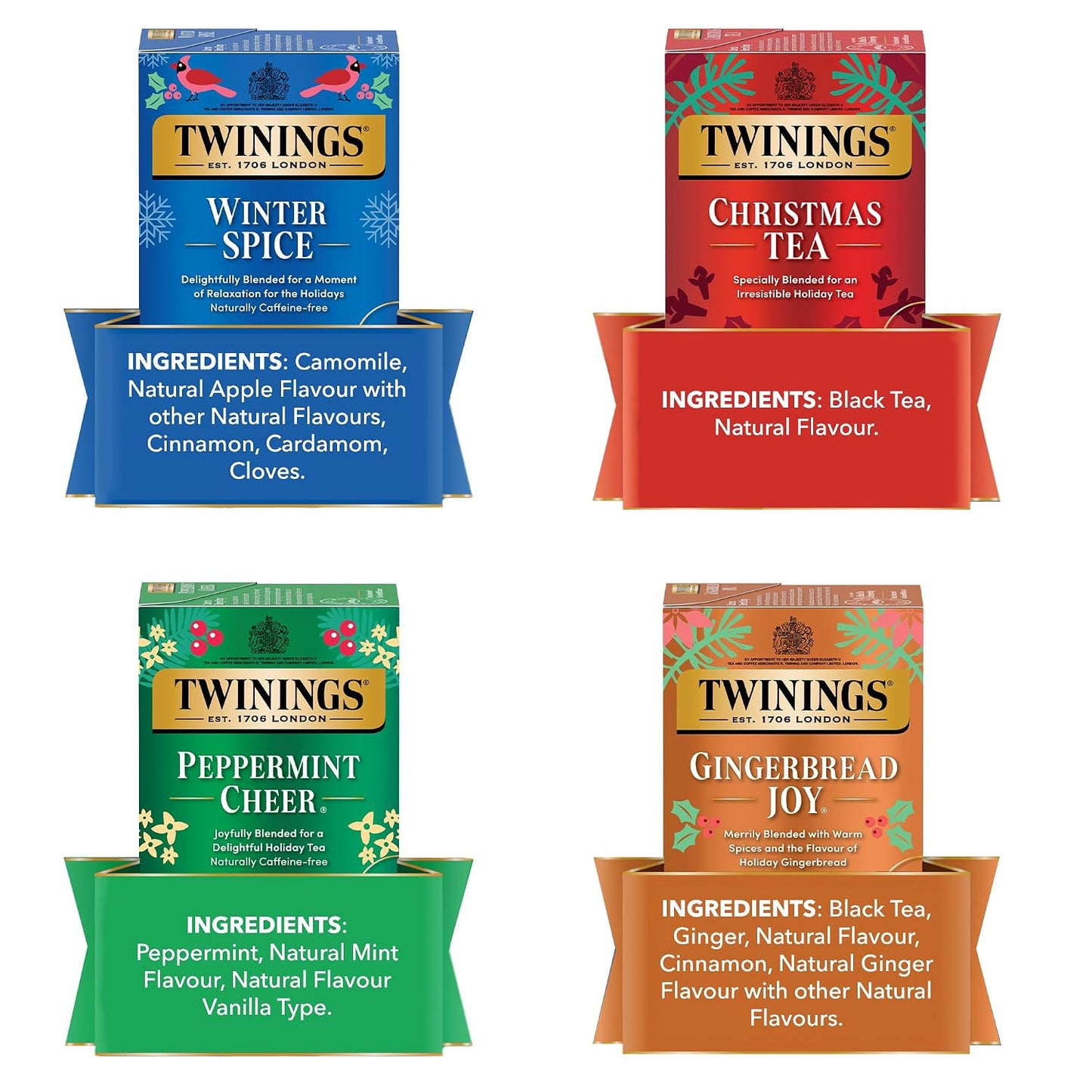 Twinings Tea Classics Collection Gift Box Variety Sampler, 48 Tea Bags (Pack of 1), Enjoy Hot or Iced, Includes Black, Herbal, Green, & Chai Teas