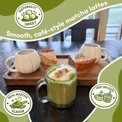 Sweetened Matcha Latte Mix, 4 oz, Matcha Green Tea Powder with Cane Sugar, Hot or Iced Matcha Latte Drink Mix, Resealable Bag