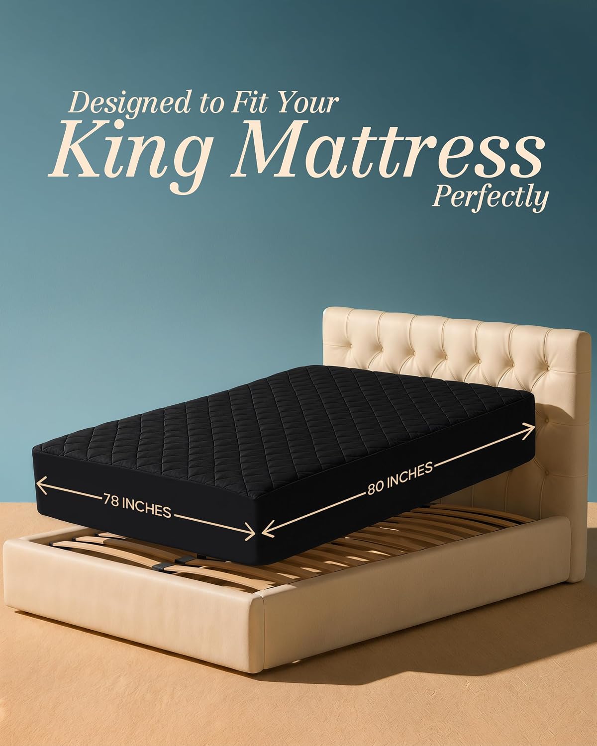 Queen Mattress Pad, Quilted Mattress Protector Topper fits 16" Deep Pocket