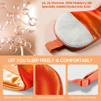 Sleep Mask 100% Mulberry Silk, Misty Blue