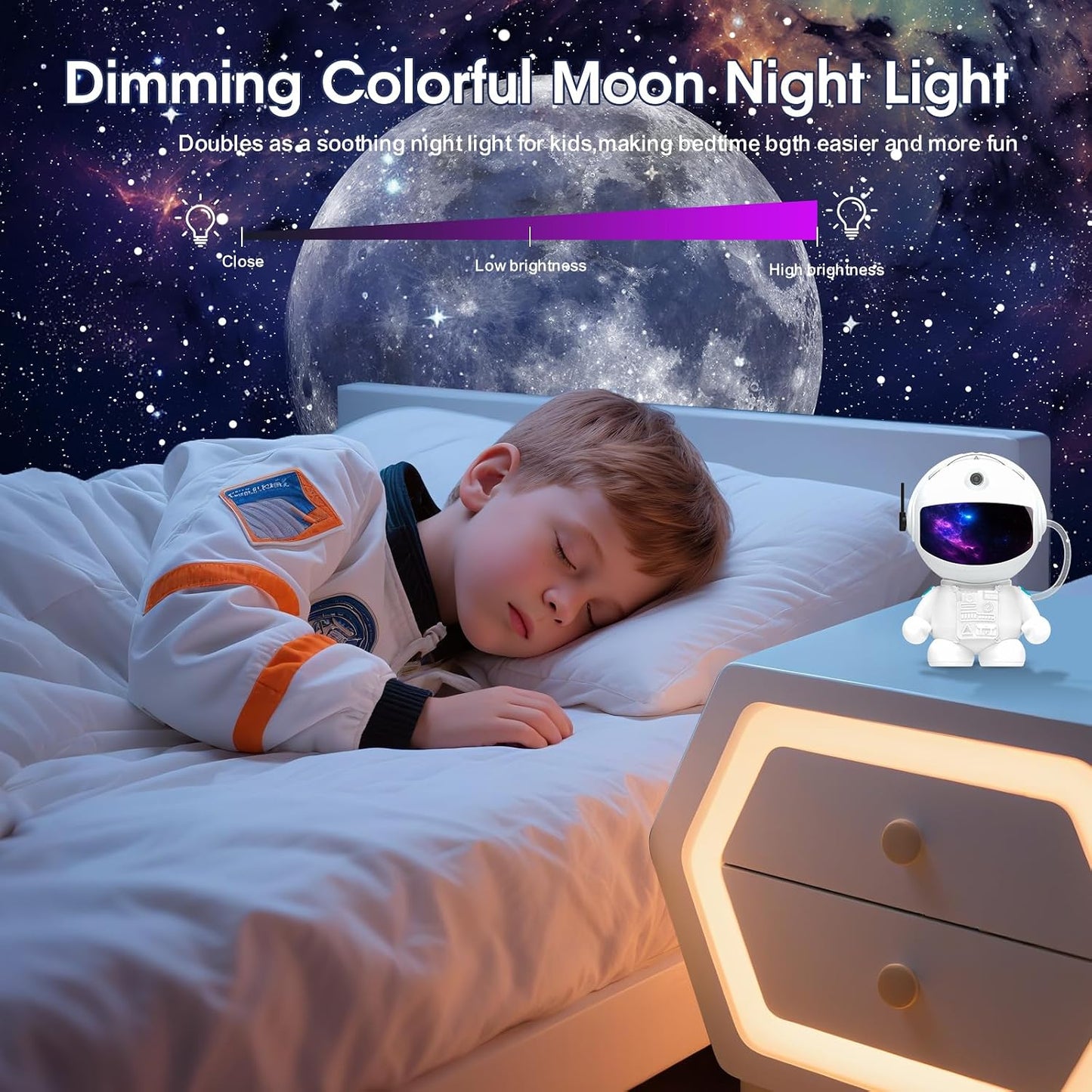 Astronaut Galaxy Projector, Star Projector Galaxy Light, Night Light for Kids, Nebula Ceiling LED Lamp, Room Decor, with Timer and Remote, Gifts for Birthdays
