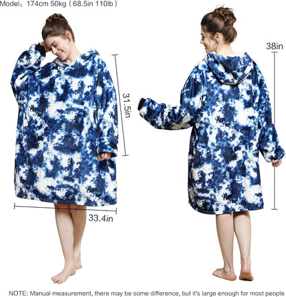 AmyHomie Wearable Blanket Hoodie for Adults & Teens,Oversized Sherpa Hooded Blanket,Warm Cozy Blanket Sweatshirt as Christmas Birthday Gifts for Women Men