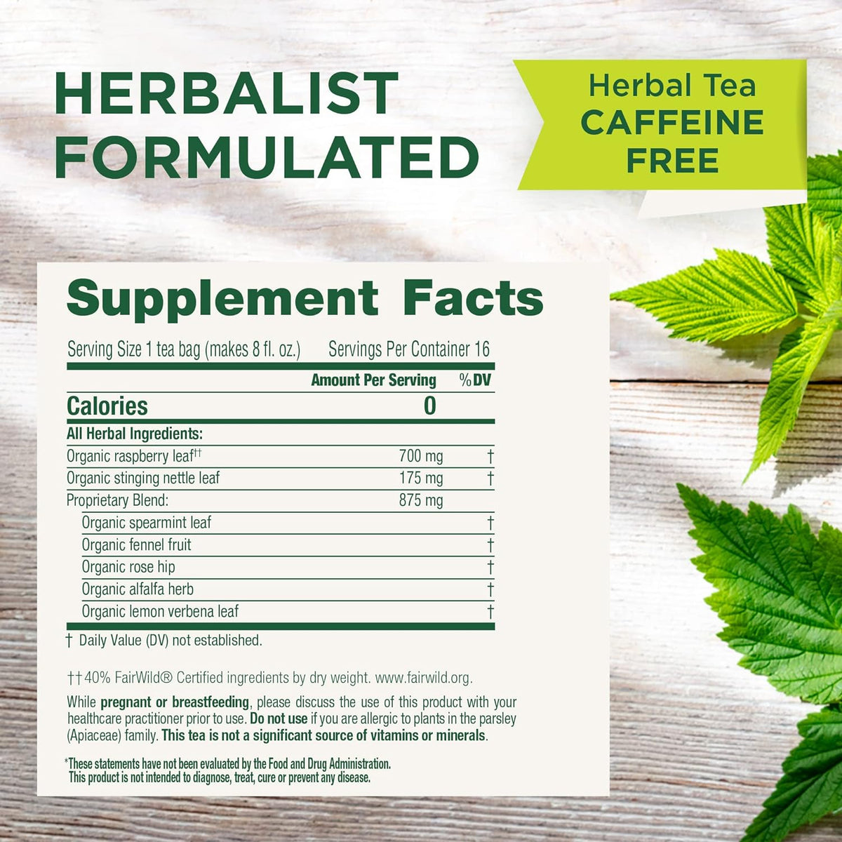 Traditional Medicinals Tea, Organic Pregnancy Tea, Supports a Healthy Pregnancy, Raspberry Leaf and Spearmint, 16 Bags (Pack of 2)