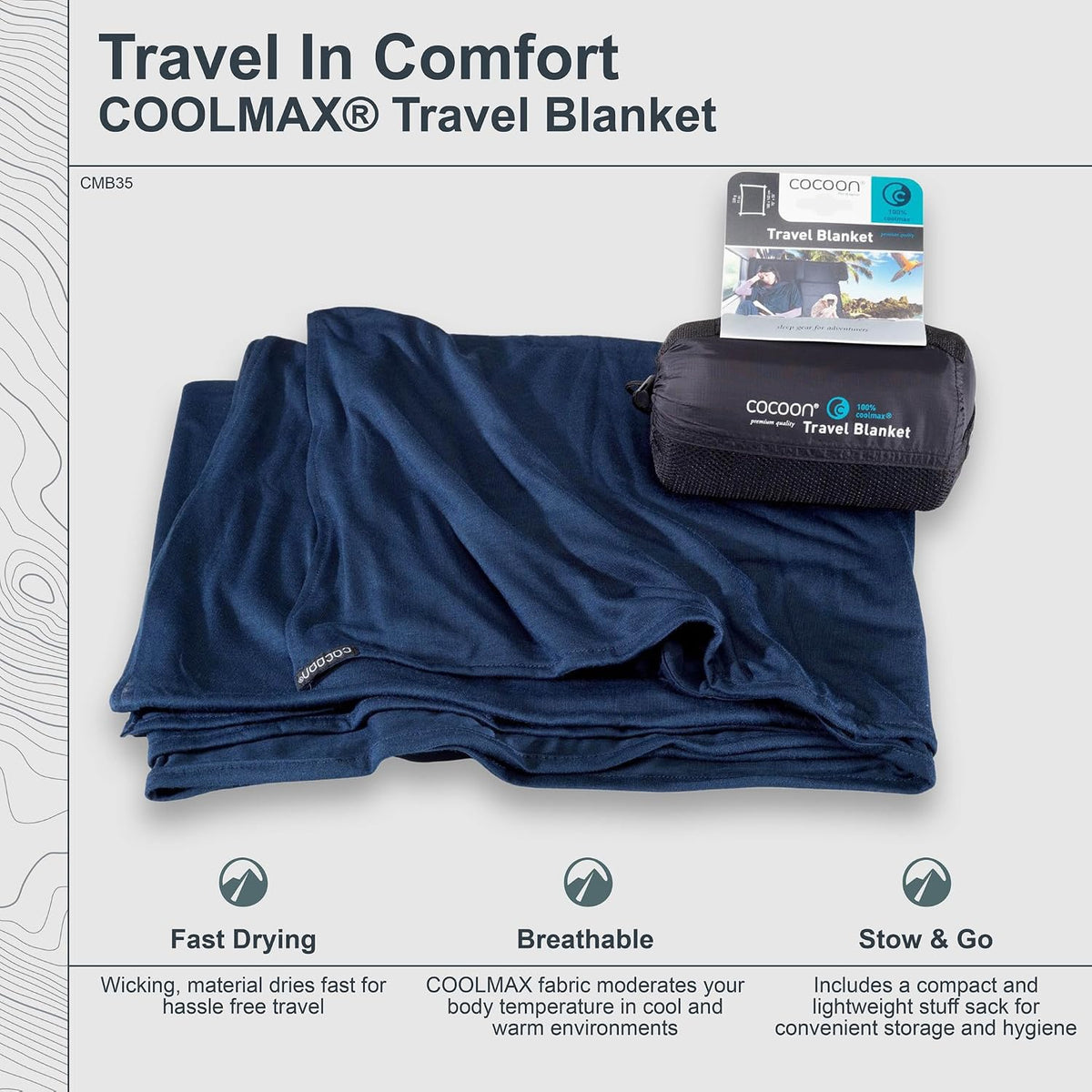 COCOON Coolmax Travel Blanket - Black