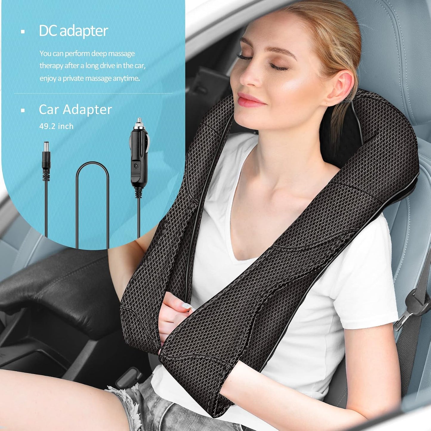 Neck Massager for Pain Relief Deep Tissue with Heat - Shiatsu Back and Shoulder Massage, Mothers Day Gifts for Mom Wife Women Her, Dad Men Him, Christmas, Fathers Day, Plug-in Use for Home Office Car