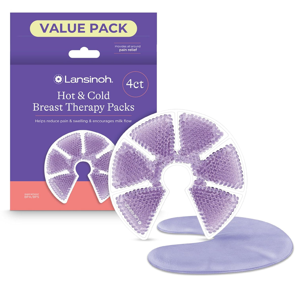 Lansinoh Breast Therapy Packs with Soft Covers, 2 Pack