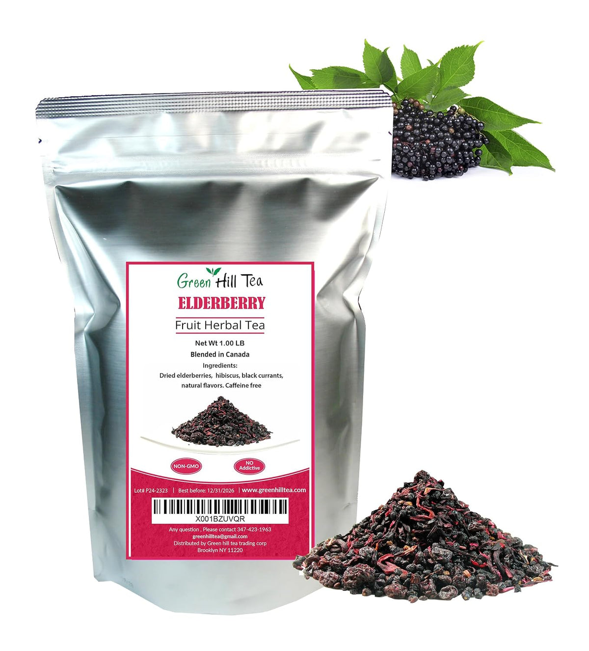 Elderberry Fruit Herbal Tea, A natural tea known for its Health properties (Elderberry Fruit Herbal Tea 1 LB)