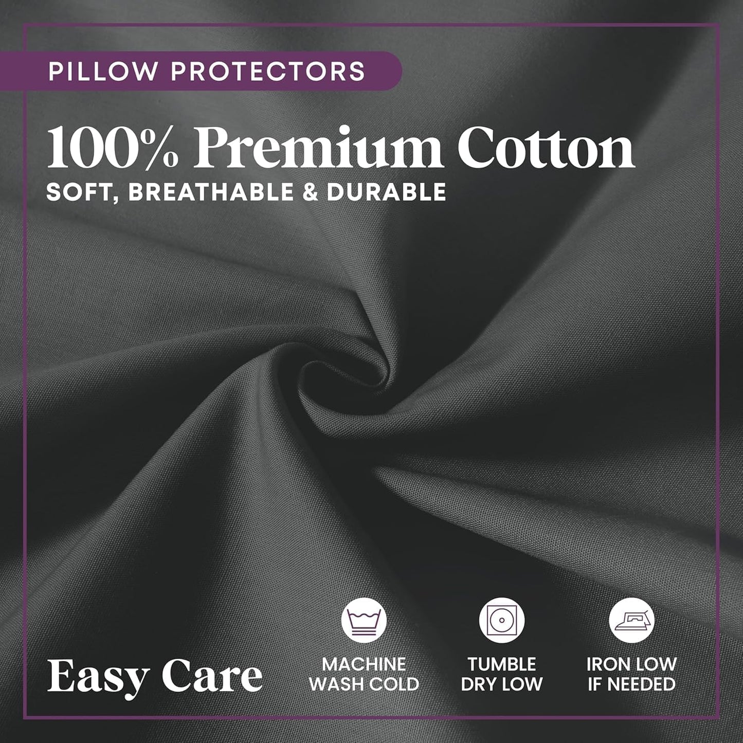 CirclesHome Pillow Protectors 4 Pack Standard Zippered - 100% Cotton Breathable Pillowcases - Protects Pillows from Dirt, Dust and Debri (Standard - Set of 4 - 20x26)