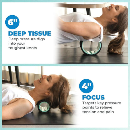 Chirp Wheel Foam Roller - Targeted Back & Neck Pain Relief, Muscle Massage, Trigger Point Therapy, High-Density Foam Tool for Physical Therapy, Stretching & Exercise, 500lbs Capacity, 12-Inch Mint