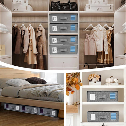 Sheet Organizers and Storage, Foldable Cube with Handles & Labels