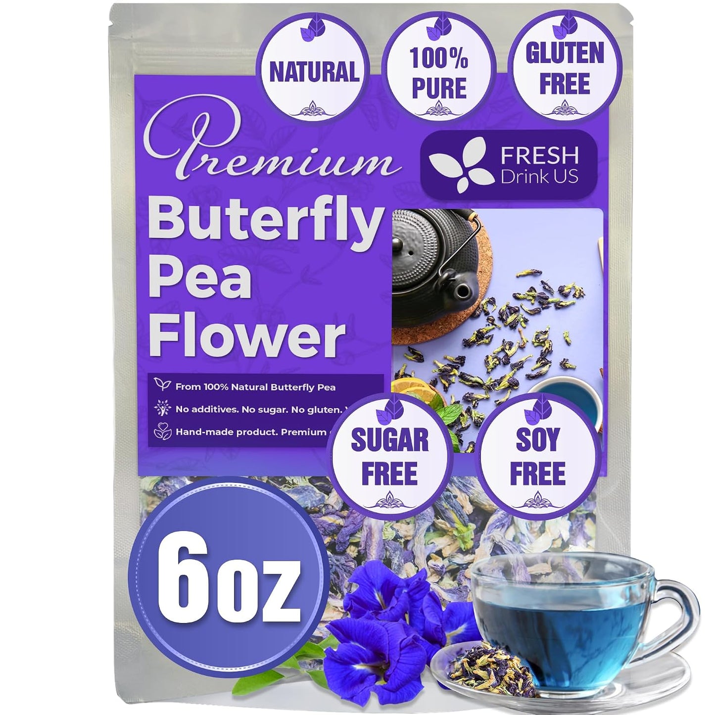 FreshDrinkUS, Premium 60 Chamomile Lavender Tea Bags, Calming Herbal Blend Strong Support for Relaxation & Better Sleep | Naturally Caffeine-Free Bedtime Tea with Soothing Floral Aroma, 100% Natural, Hand-made No Sugar/ Caffeine/ Gluten, Vegan - Colors B