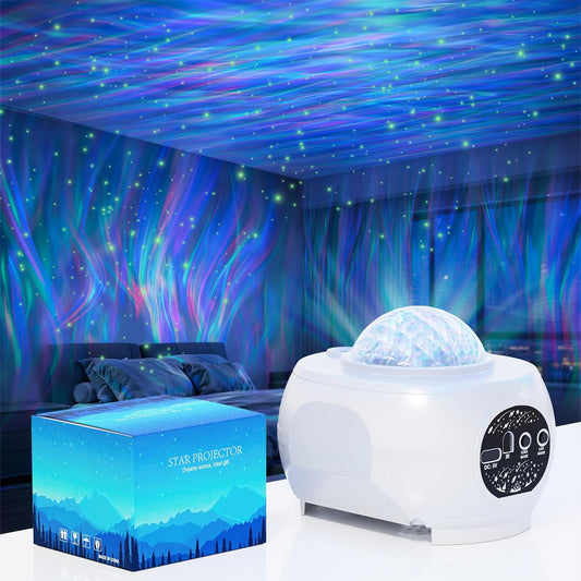 Northern Lights Projector, 16-Color Ocean Wave Galaxy Projector for Bedroom & Home Spa, Water Lamp Room Decor, Remote & Timer, Aesthetic Shower Light Gifts for Women Teen Girls Kids (M1A)