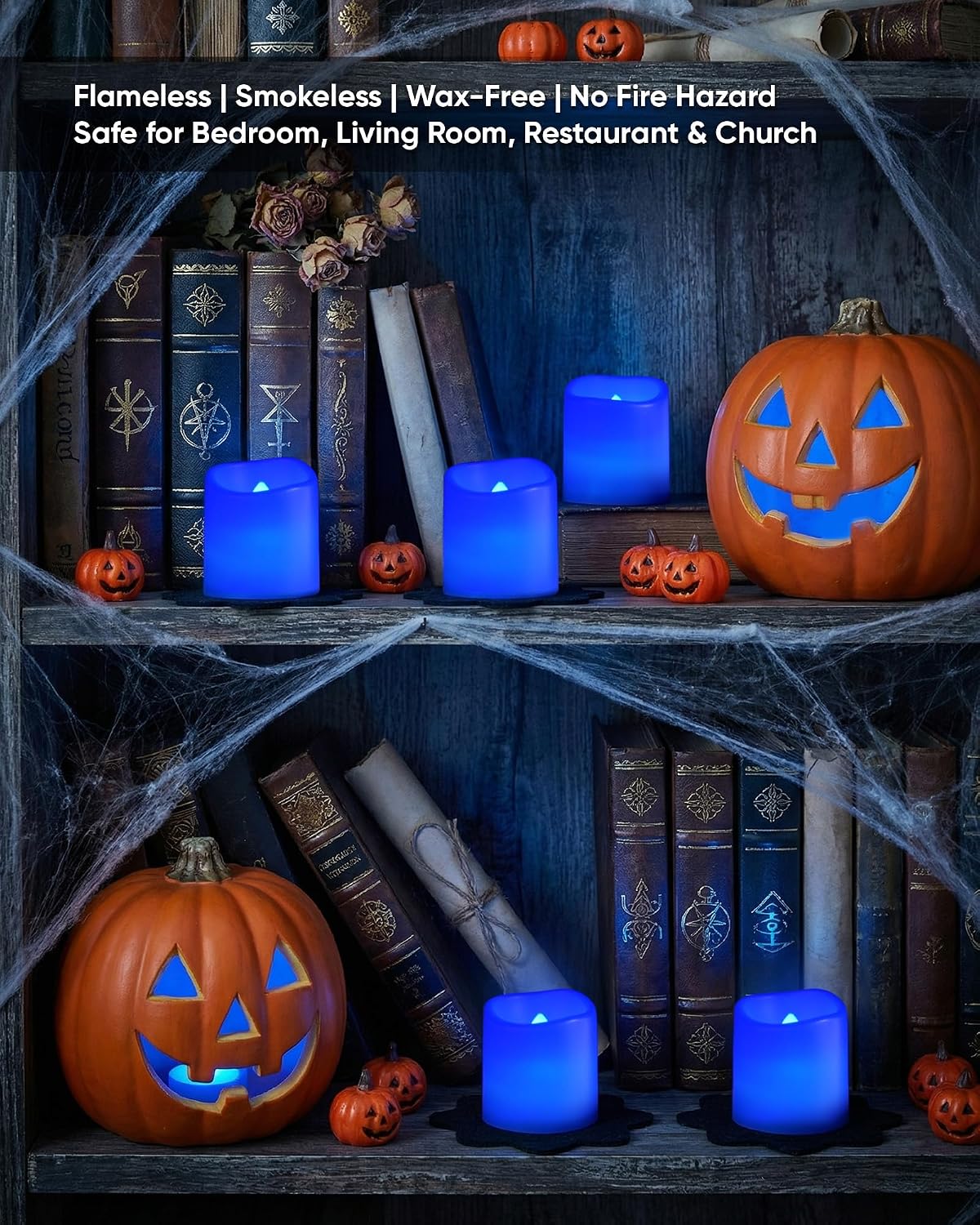 Homemory 24Pack Flickering Flameless Votive Candles for Wedding Decoration, 200+Hour Warm White Battery Operated LED Tealight, Electric Fake Candles for Party, Receptions, Halloween, Christmas