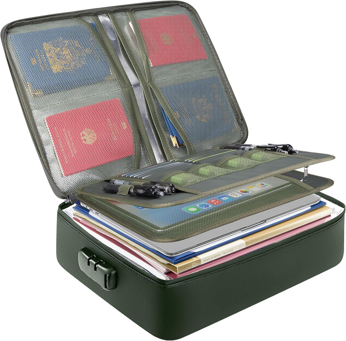 BALEINE Fireproof Document Box with Lock, Waterproof Fire Safe File Bag
