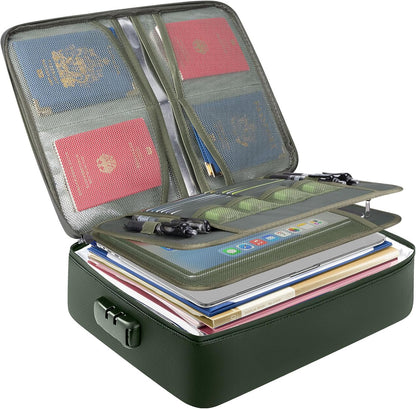 BALEINE Fireproof Document Box with Lock, Waterproof Fire Safe File Bag