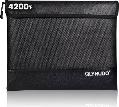 Fireproof Money Bag 2 Pack, Waterproof Document Pouch for Cash & Passport