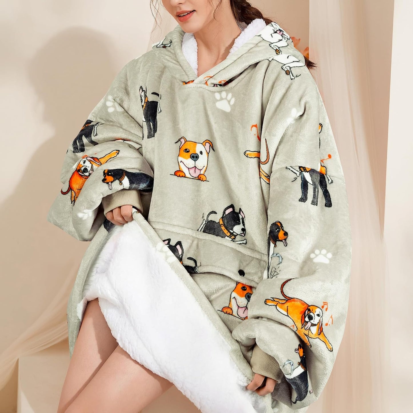 Narecte Cozy Oversized Blanket Hoodie Wearable Blanket Adults Soft Hooded Blanket Hoodie Birthday Gifts for Women Christmas - Colors B