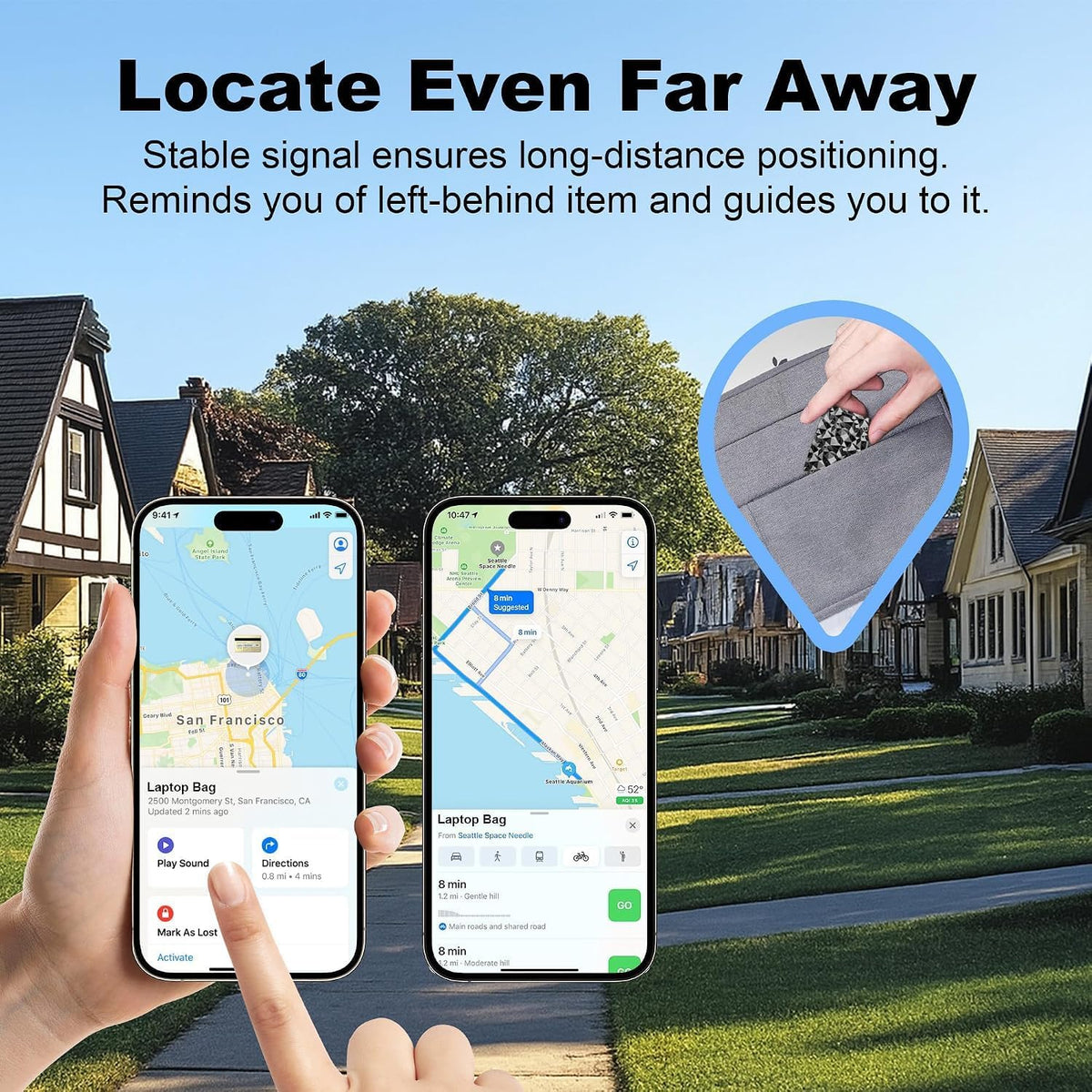 Wallet Tracker Card, Rechargeable, Works with Apple Find My