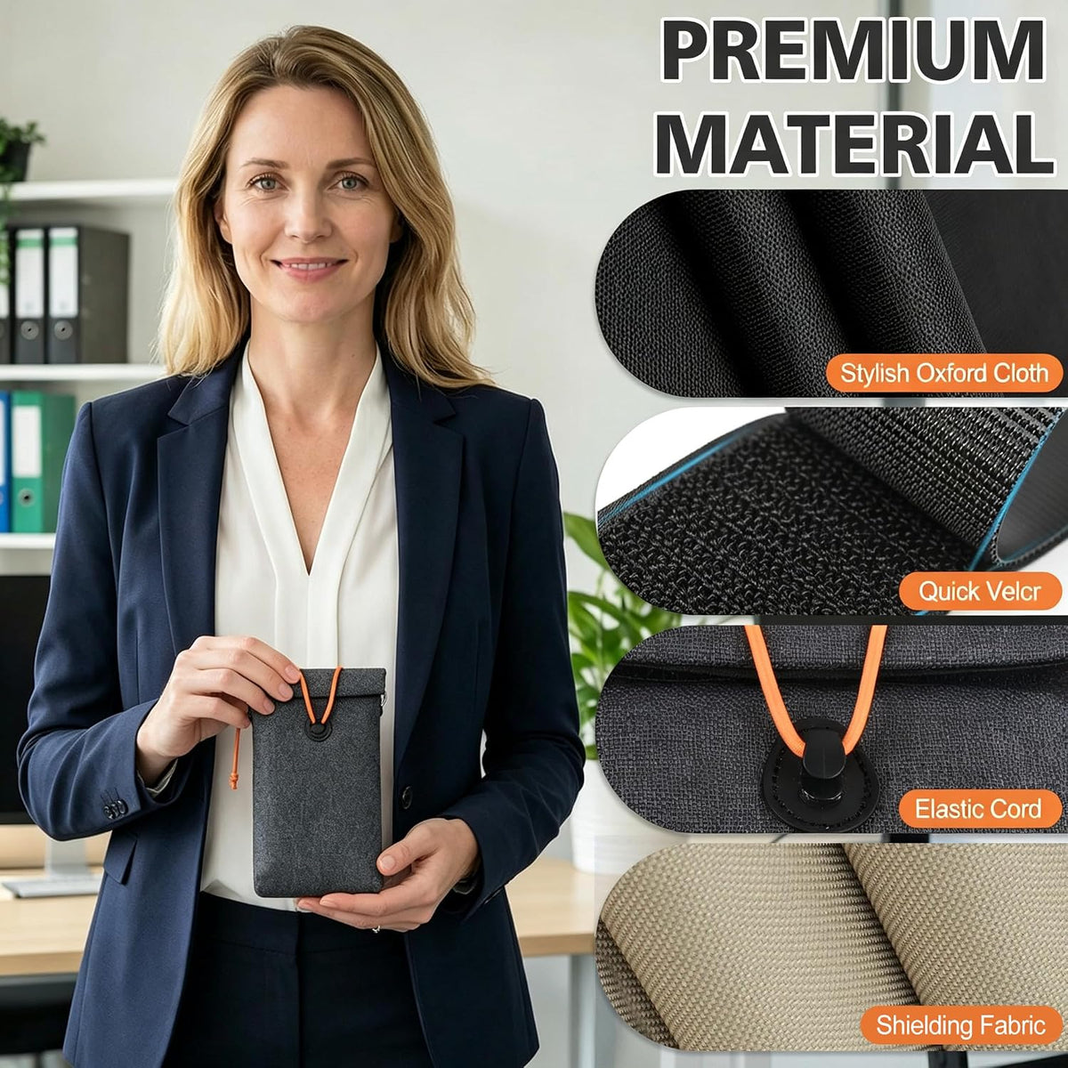 Faraday Bags for Phones 2 Pack, Signal Blocking Bag, Go Dark Bag, RFID Blocking Pouch for Cell Phone, Car Key Fob, Credit Cards (Dark Gray)