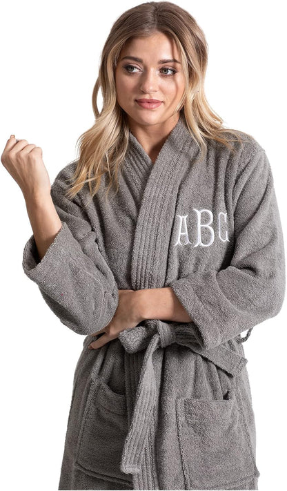 Turkuoise Soft & Absorbent Towel Robe, 100% Cotton Turkish Terry Cloth Kimono Bathrobes for Women