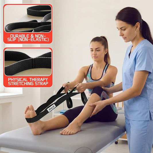 Stretching Strap for Physical Therapy and Home Rehab, 10 Loops