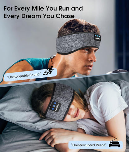 MUSICOZY Sleep Headphones Bluetooth 5.4 Headband, Wireless Earphones Music Sleep Earbuds Sleeping Eye Mask with HD Stereo Speakers for Workout Running Travel Yoga, Ideal Gifts for Men Women Mom Dad