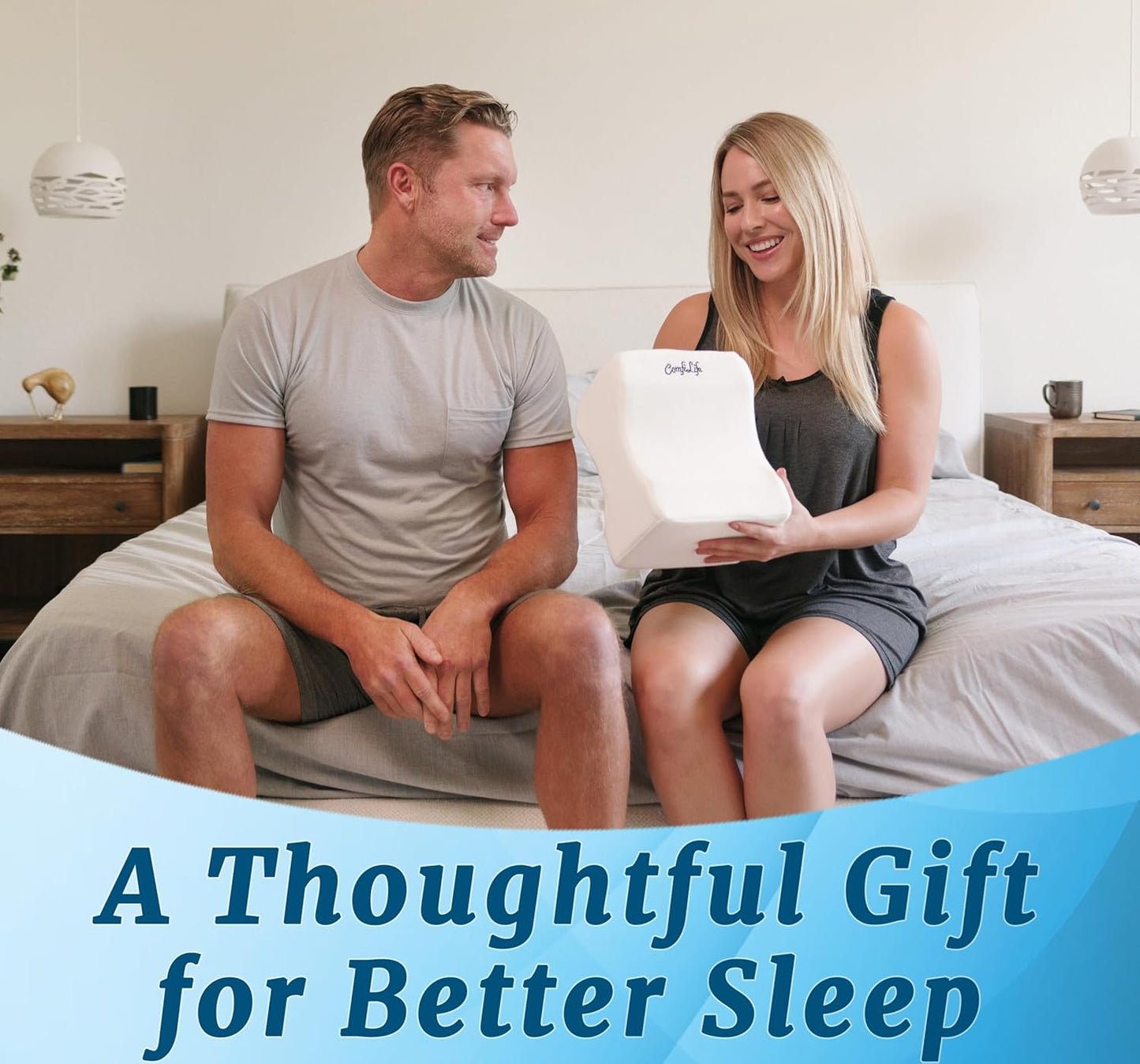 ComfiLife Orthopedic Knee and Leg Pillow for Side Sleepers Sleeping - 100% Polyurethane Foam for Back Pain, Hip Pain Relief