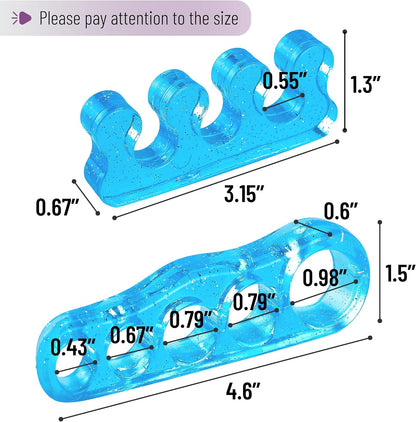 DR. JK- ToePal Gel Toe Separator, 2 Pairs, Toe Spacers, Toe Straightener, Hammer Toe Straightener, Toe Spreader, Toe Stretcher, Toe Corrector for Women and Men, Bunion Corrector