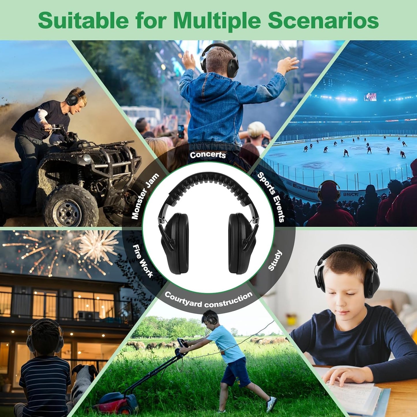 Floriogra Noise Cancelling Headphones for Kids, Kids Ear Protection 28dB SNR Noise Reduction Ear Muffs for Toddler/Children, Hearing Protection for Monster Jam, Concerts, Fireworks
