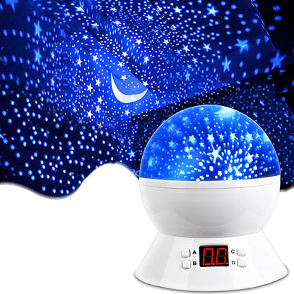 Kids Star Projector Night Light, Star Night Light Projector for Kids, Ceiling Stars Projection Lamp with Timer, 360° Rotating Night Light for Bedroom, Birthday Gift for 3 4 5 Year Old Girls Boys Black